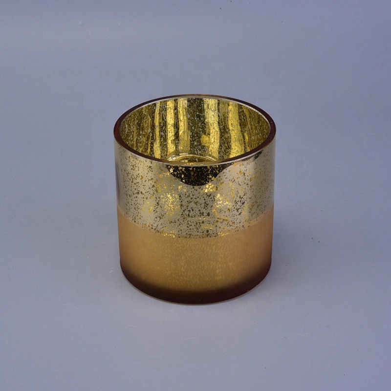 Mercury Gold Glass Votive Candle Holders Matte Gold Dipped Base Home Decor Pieces