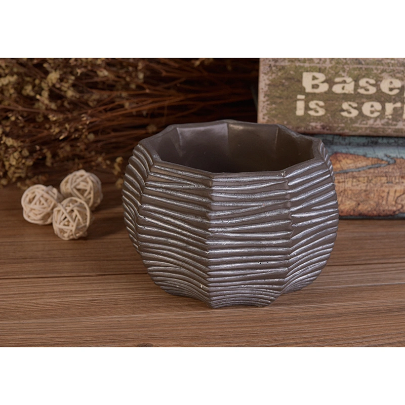 Geometric grey cement candle holders  factory