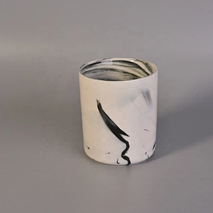 Handmade ceramic candle jar home decoration
