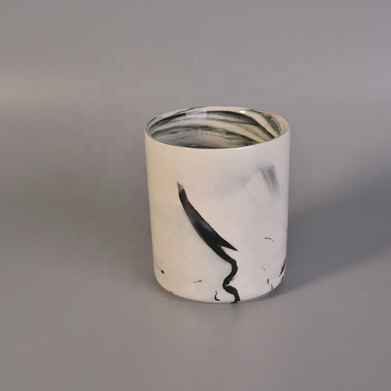 Handmade ceramic candle jar home decoration