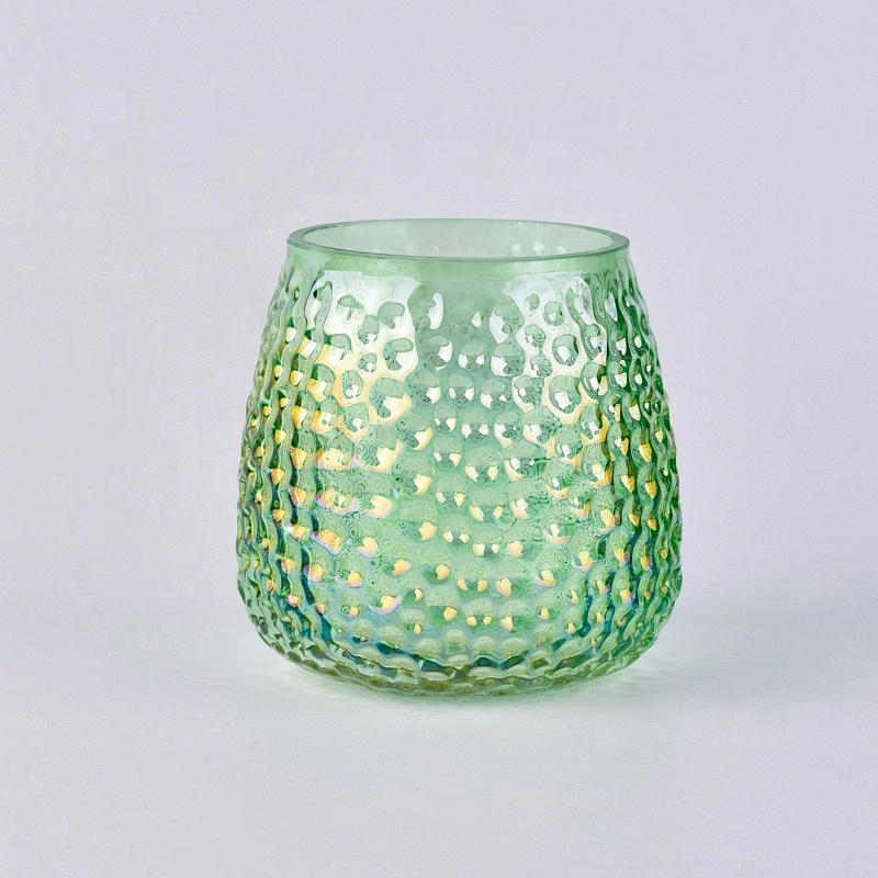 Antique green custom candle container votive glass candle vessel home decor factory