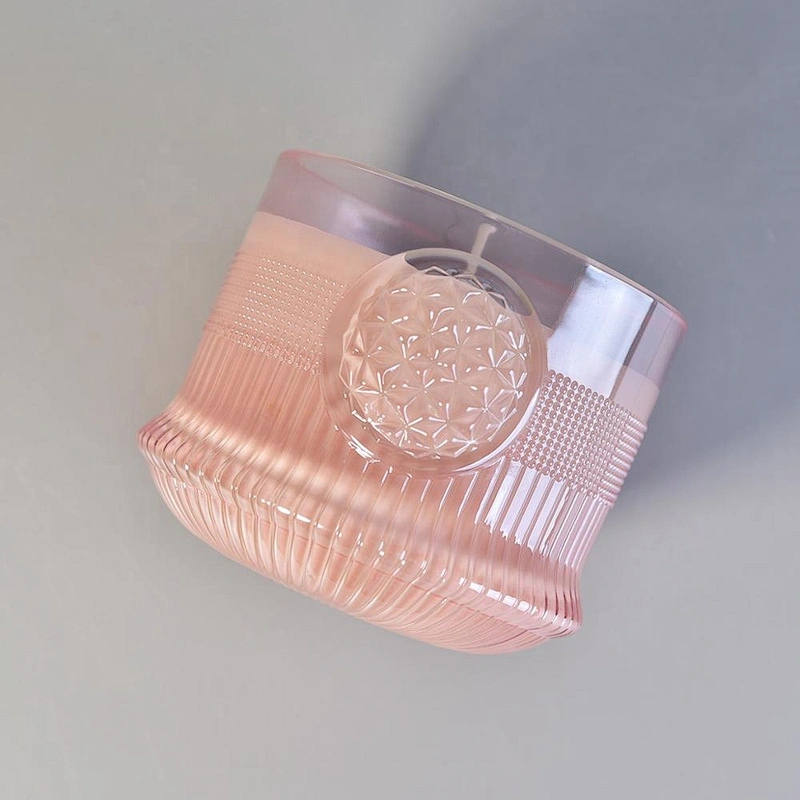 Luxury pink diamond decorative crystal glass jar candle 8oz