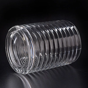 Clear Glass Candle cup pillar decorative scented glass candle holders soy wax