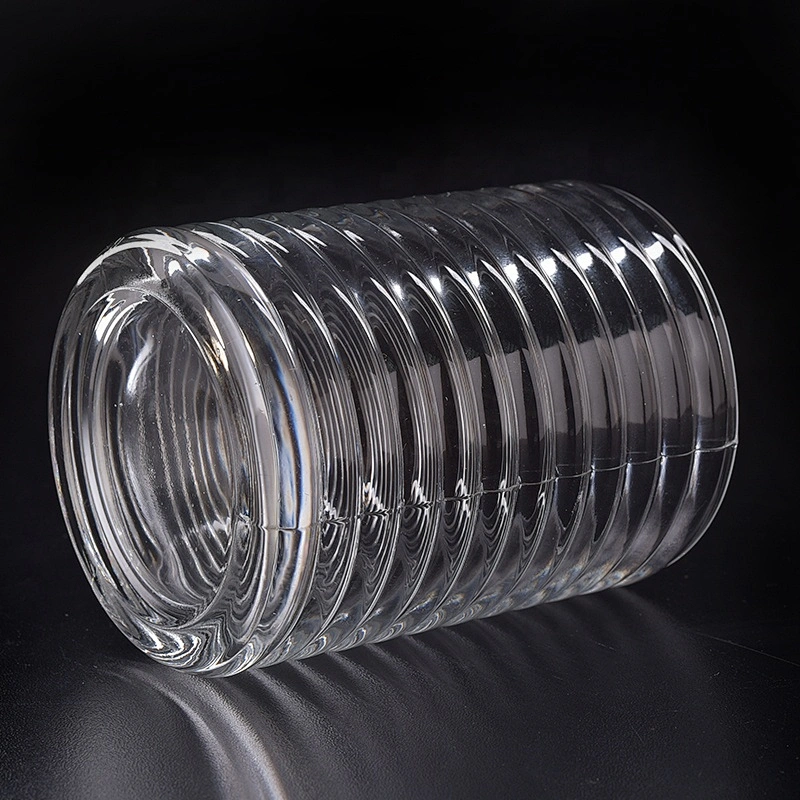 Clear Glass Candle cup pillar decorative scented glass candle holders soy wax