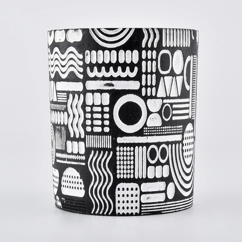 Wholesales custom black ceramic candle jar 10oz