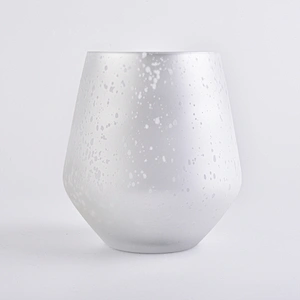silver glass candle jar,  round luxury glass candle holder