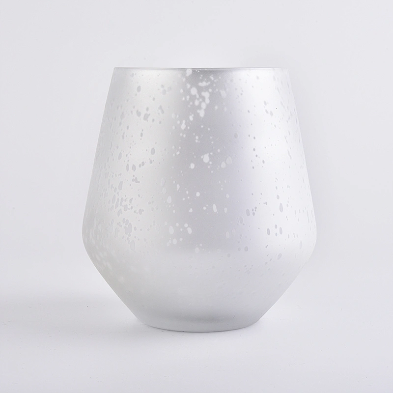 silver glass candle jar,  round luxury glass candle holder