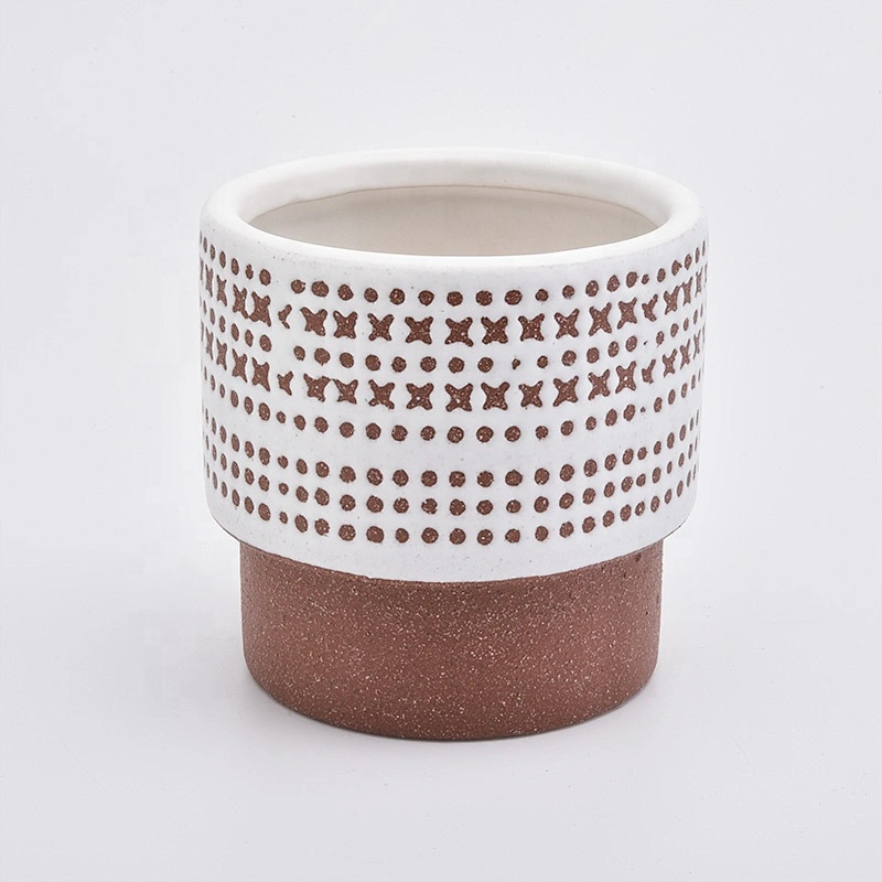Luxury candle containers ceramic frosted candle holder wedding centerpieces
