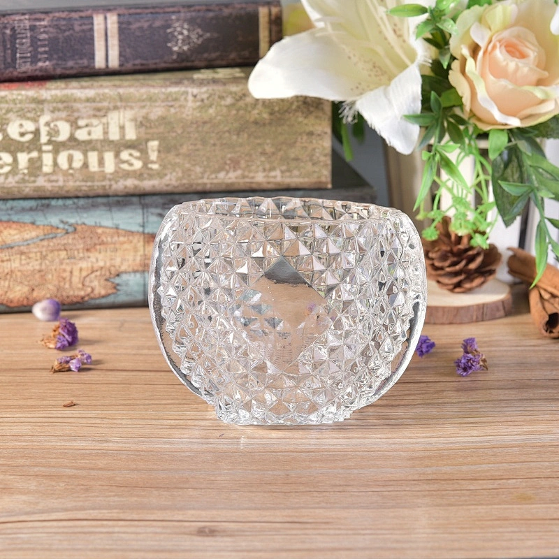 Wholesales crystal geometric luxury glass candle holder