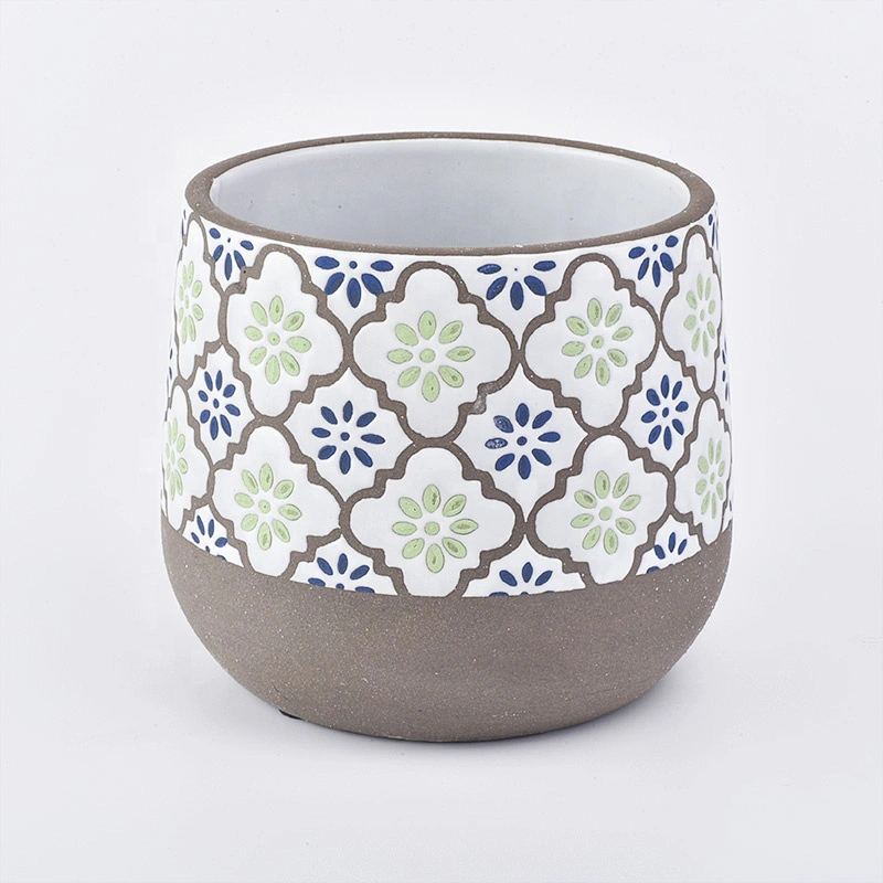 Frosted ceramic candle container tealight candle tin home decoration