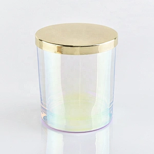 12oz Iridescent glass candle jar home decor pieces