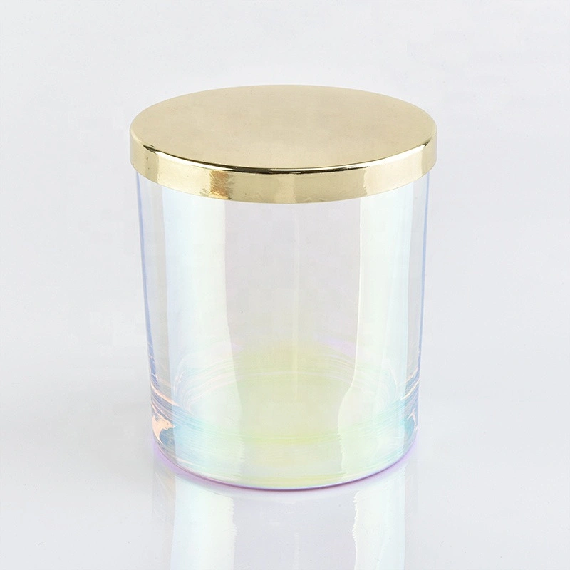 12oz Iridescent glass candle jar home decor pieces