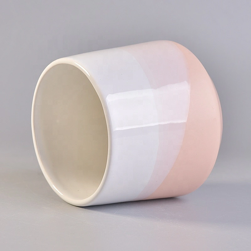 Sunny Luxury custom logo pink tea light candle ceramic jar with wooden lid