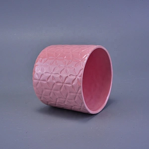 Cylinder decorative glaze ceramic candle jars in bulk