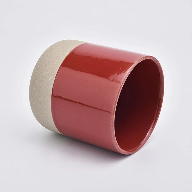candle holder 12oz curved bottom, red color customized votive candle jar