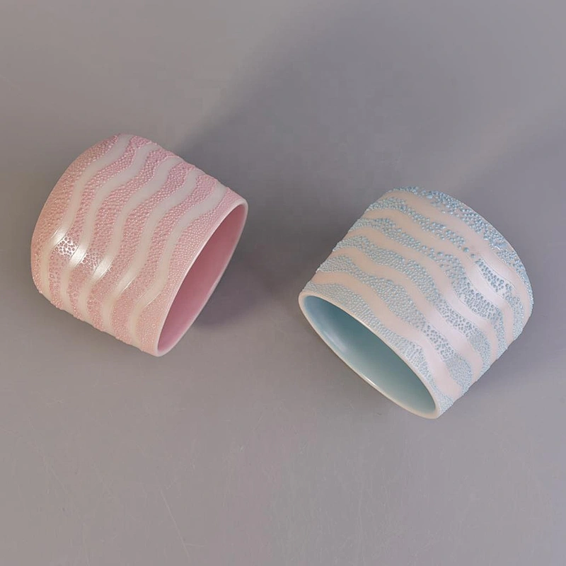 Personalized handmade scented ceramic candle containers home decoration use