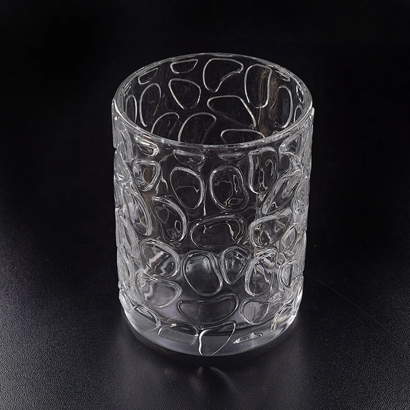 Clear Glass Candle cup fingerprint pattern candle container home Decor