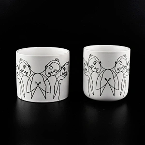 White onyx ceramic Candle holders/candle jar