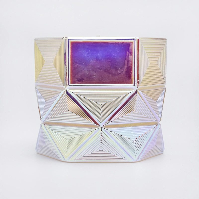 Supplier luxury Hexagon color tealight Glass candle holders