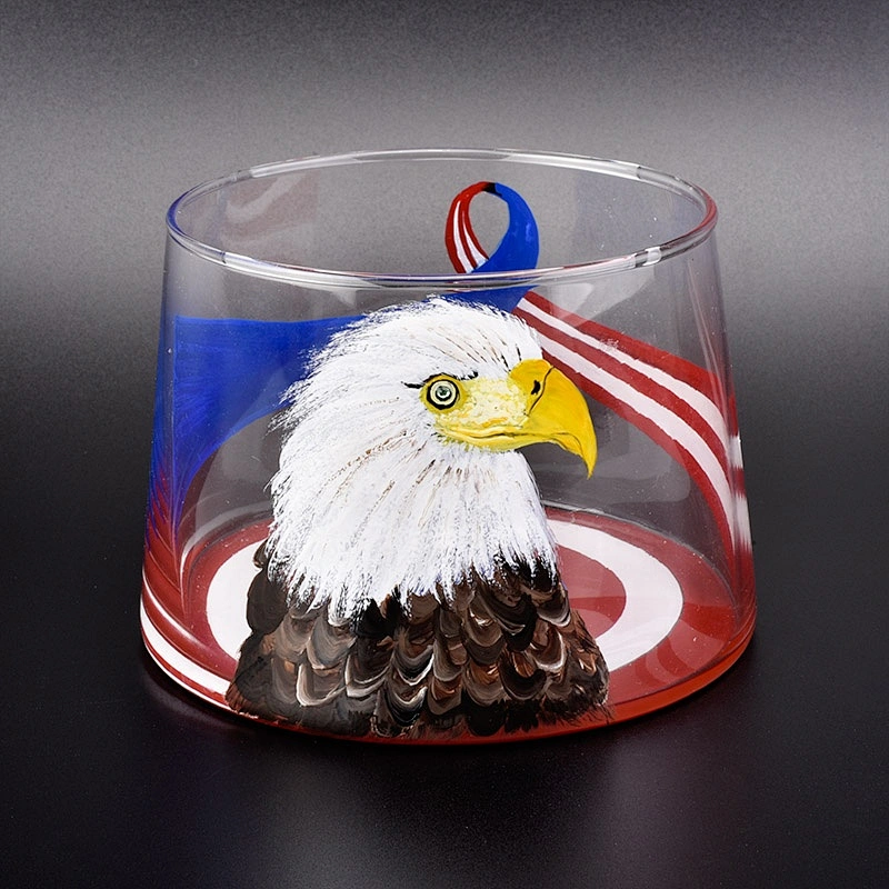 Transparent owl pattern candle vessel glass candle jar wedding decor in bulk