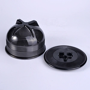 Crystal luxury black glass candle jar with lid