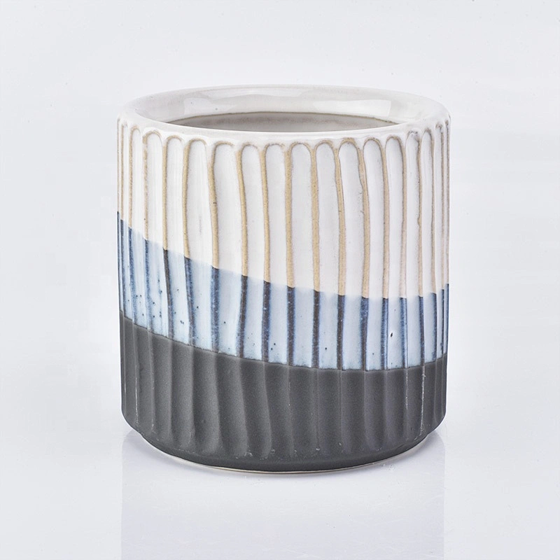 Matte ceramic candle container votive candle tin home decoration