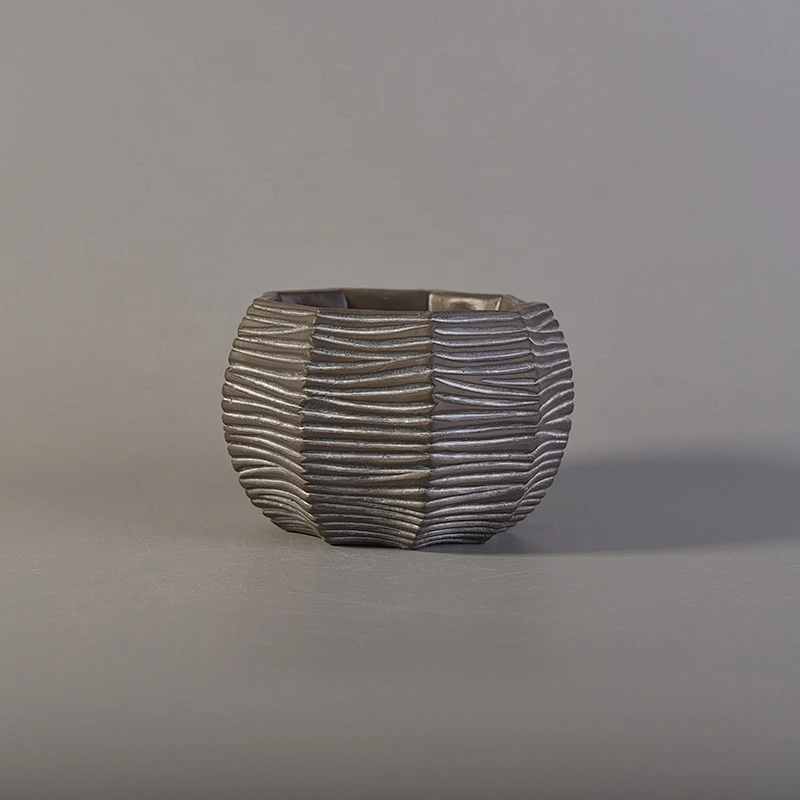 Geometric grey cement candle holders  factory