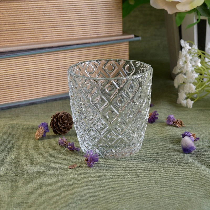 Clear round Glass Candle holders home Decor