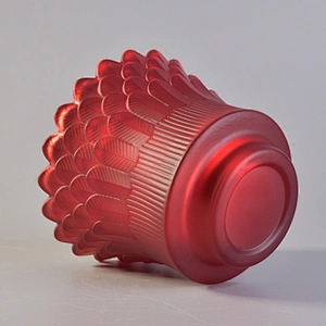 Sunny feather design luxury color votive candle glass jar