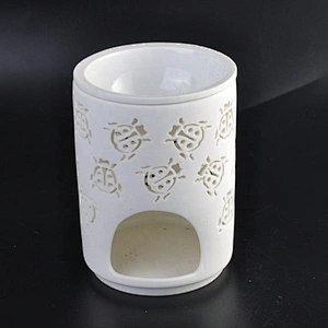 Pure White Ladybird Hollow Out Ceramic Candle Oil Burner Home Decoration Pieces