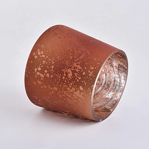 Mercury glass candle holders with color decorations
