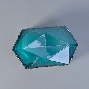 Wholesales Hexagon Glass tealight candle vessel with wood lids