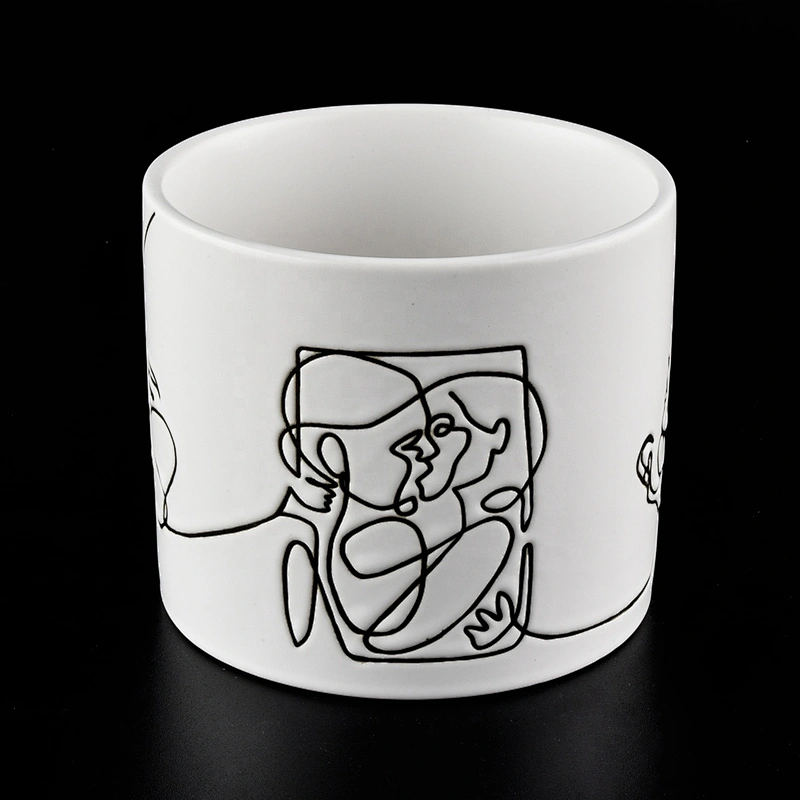 Hot custom logo matte white home decoration ceramic jars