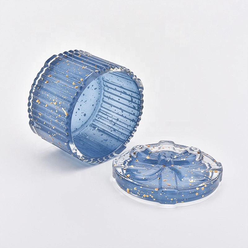 Unique mercury candle vessels vase Glass Candle Jar with glass Lid home decor