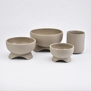 Large Footed Sandy Ceramic Candle Holder Home Decoration Centerpieces
