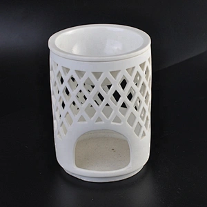 Vintage white tealight ceramic candle lamp with cover