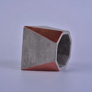 Hexagon empty decorative cement candle jar
