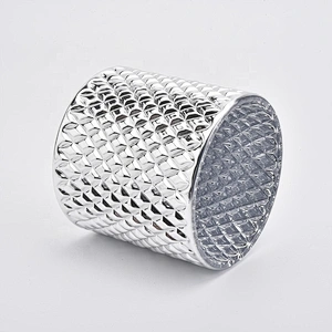 Metallic Diamond Glass Candle Jars with Lids Home Decor Wholesales