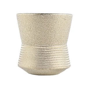 Metallic gold plating ceramic candle jars