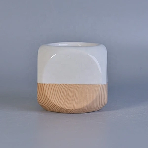 Mini empty ceramic candle jar square candle holder home decor