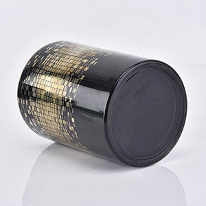 Sunny design black spraying cylinder luxury glass candle holder