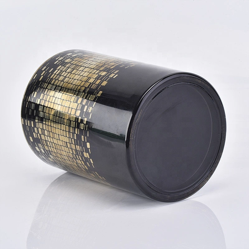 Sunny design black spraying cylinder luxury glass candle holder