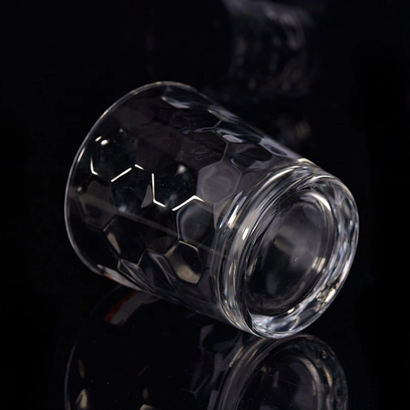 276ml crystal hexagon glass candle holder v shape home decoration wholesale
