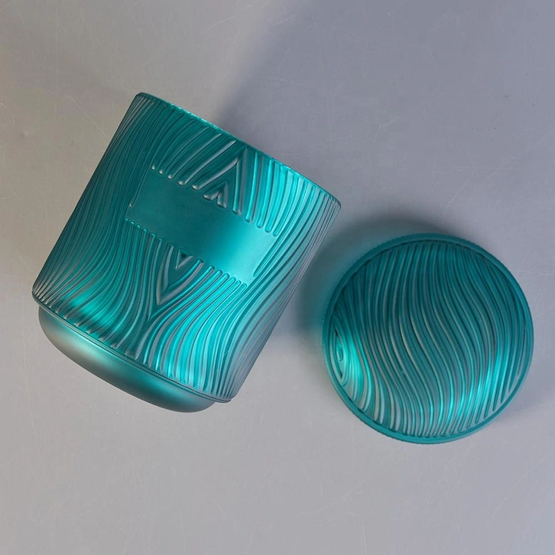Clear customized votive candle bottles glass candle jars with lid for wedding