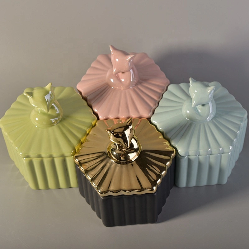 Geometric ceramic candle jars votive candle tin with lid home decor in bulk