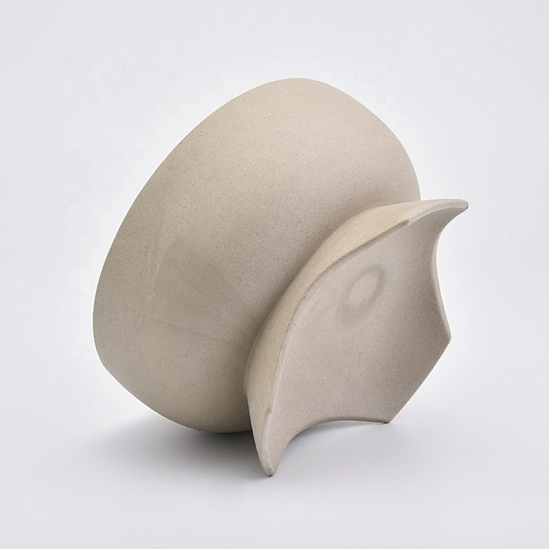 Large Footed Sandy Ceramic Candle Holder Home Decoration Centerpieces