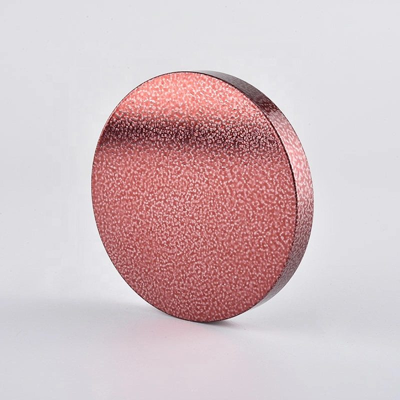 Bulk round pink Custom logo metal cover for candle jars