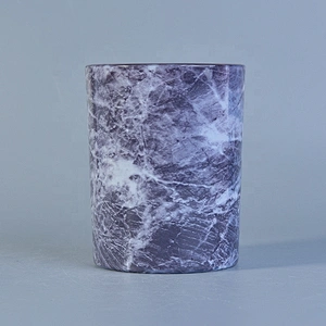 Wholesales Dark Marble Glass Candle Holders Home Decoration