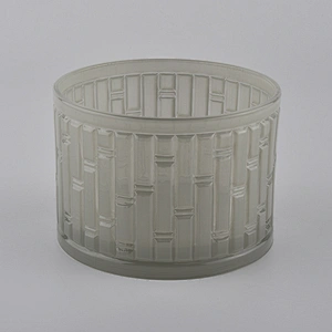 colored glass candle container with textured pattern, large  glass candle holder