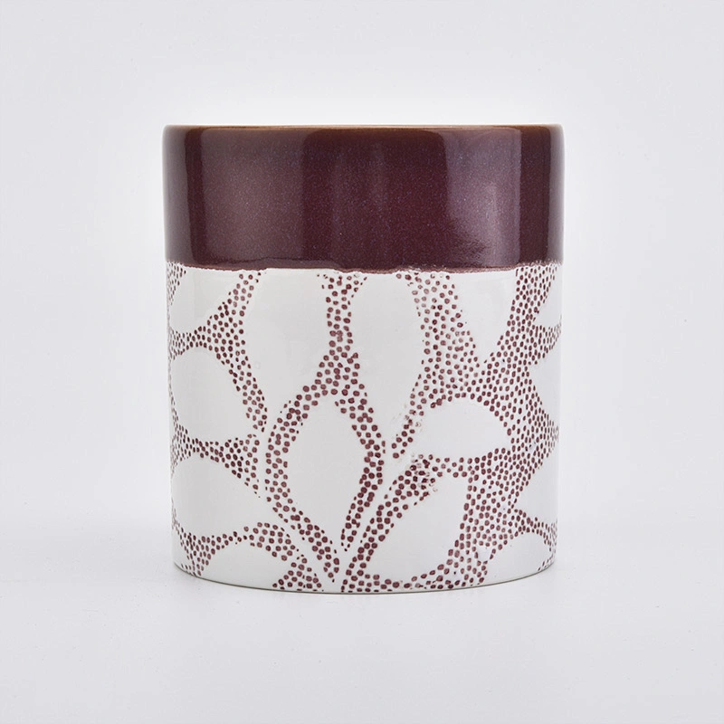 370ml ceramic with painting candle jar ceramic candle holder wedding decor